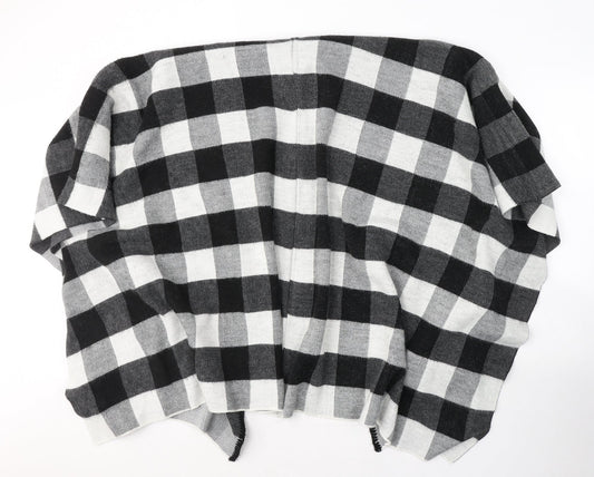 New Look Womens Grey V-Neck Check Acrylic Cardigan Jumper One Size