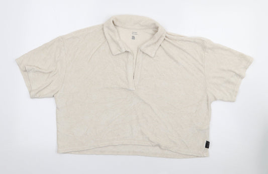 Womens UK Size L Gilly Hicks Beige Jersey Polo