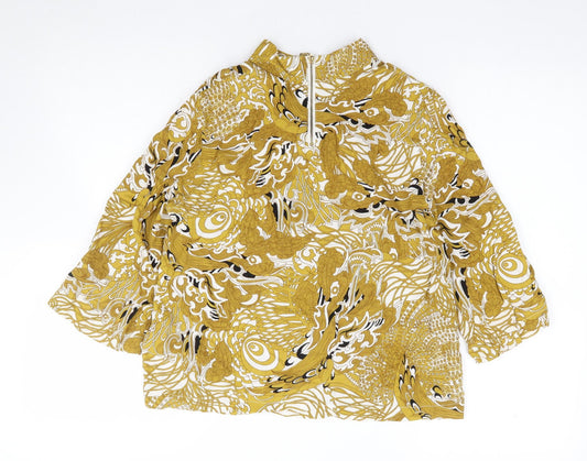 Womens UK Size 6 H&M Yellow Jersey Blouse