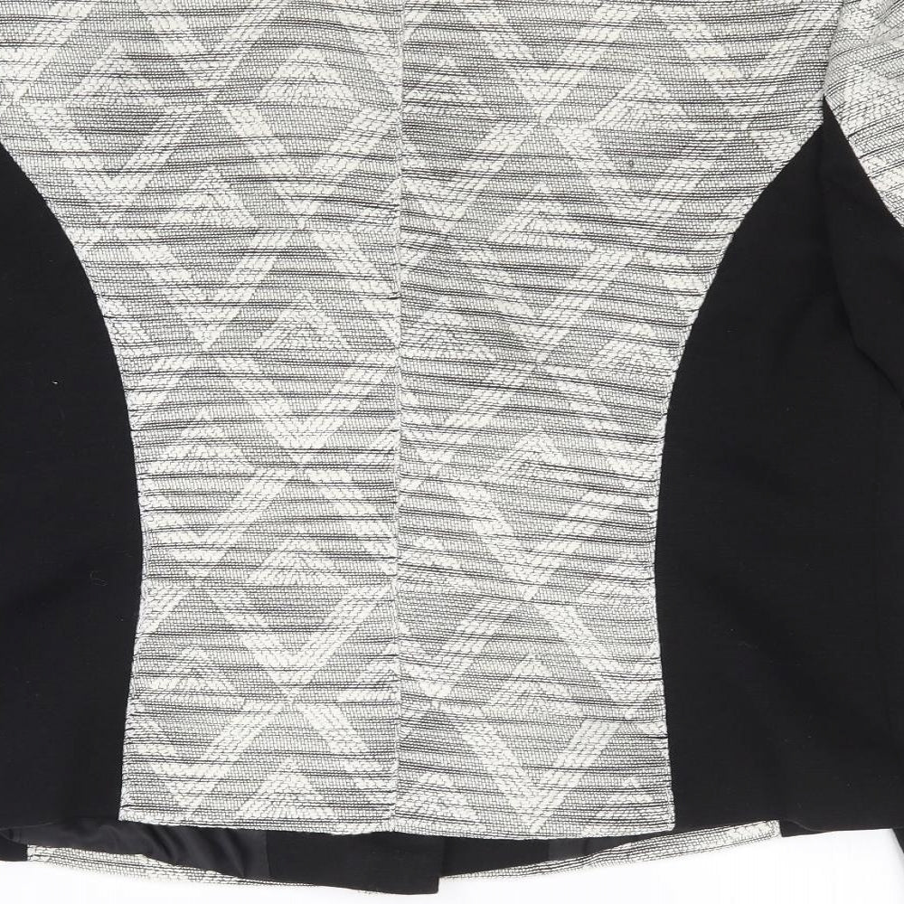 TU Womens Black Geometric Jacket Size 14 Zip