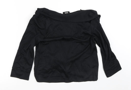 G21 Womens Black Round Neck Polyester Cardigan Jumper Size 12