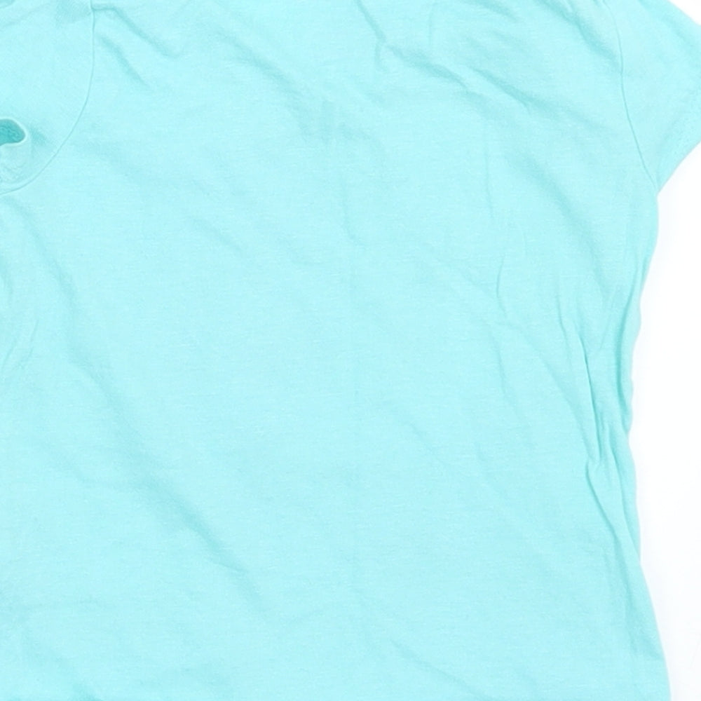 Primark Girls Green Cotton Basic T-Shirt Size 12-18 Months Crew Neck - Flamingo