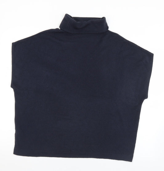 TU Womens Blue Roll Neck Acrylic Pullover Jumper Size 10