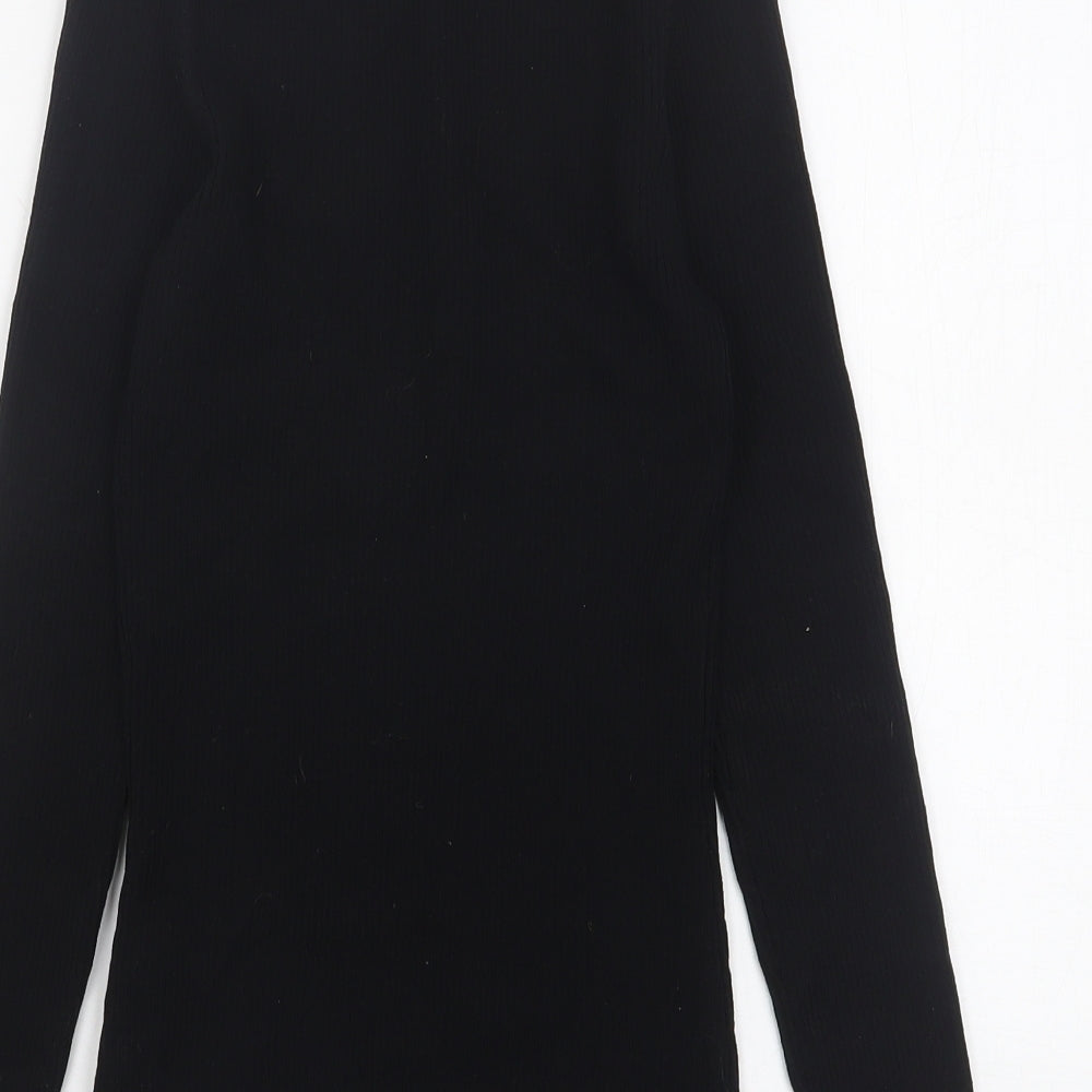Womens UK Size 8 River Island Black Basic T-Shirt