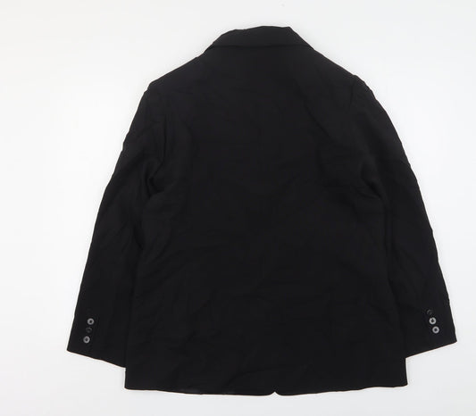 Classics Womens Black  Polyester Jacket Suit Jacket Size 16