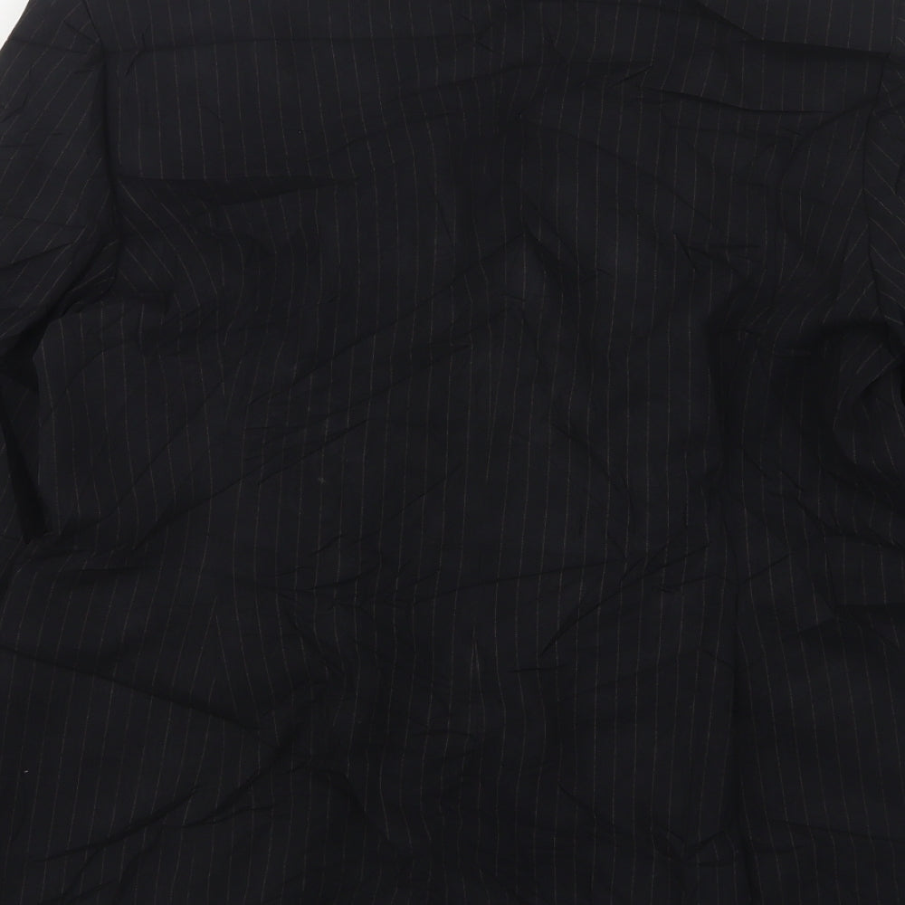Dorothy Perkins Womens Black Striped Polyester Jacket Suit Jacket Size 16