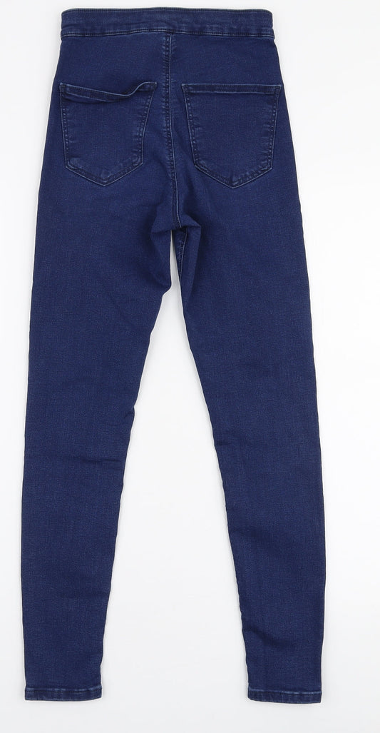 Topshop Womens Blue Cotton Skinny Jeans Size 26 in L30 in Slim Zip
