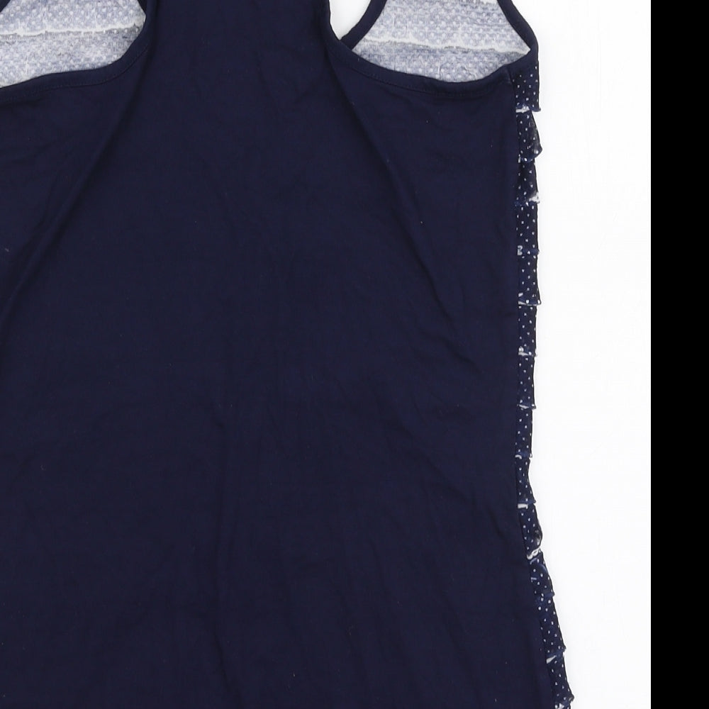 Womens UK Size 10 River Island Blue Jersey Tank