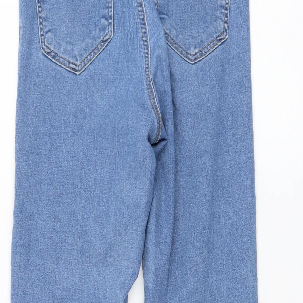 Topshop Womens Blue Cotton Skinny Jeans Size 26 in L30 in Regular Zip