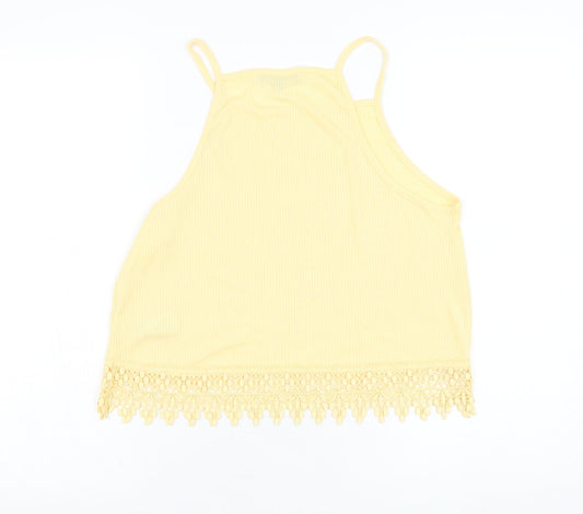 Womens UK Size 12 New Look Yellow Basic Tank