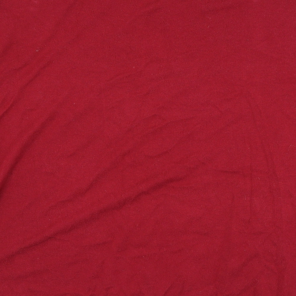 Zara Mens Red Round Neck Polyester Pullover Jumper Size M