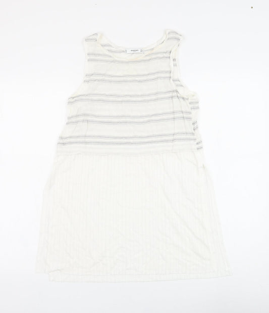 Womens UK Size S Mango White Basic Blouse