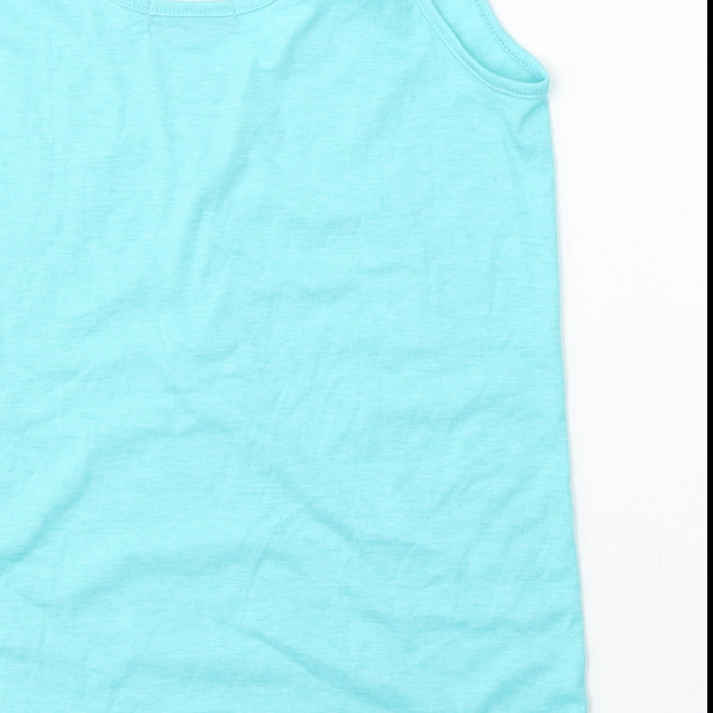 SheIn Womens Blue Polyester Basic Tank Size S Round Neck