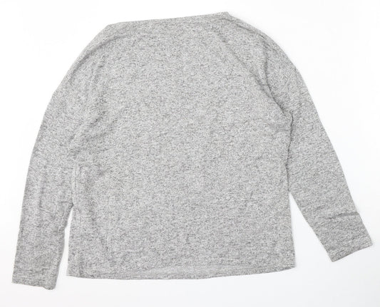 F&F Womens Grey Round Neck Viscose Pullover Jumper Size 12