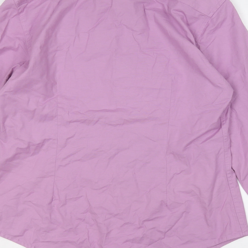 ASOS Mens Purple Cotton Button-Up Size L Collared