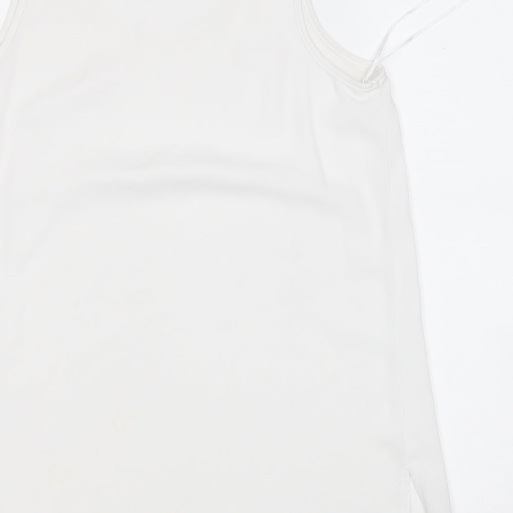 Primark Womens White Polyester Basic Blouse Size 12 Round Neck