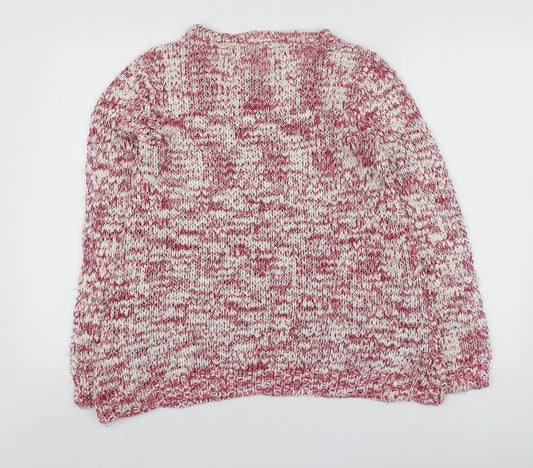 New Look Womens Pink Round Neck Acrylic Pullover Jumper Size S