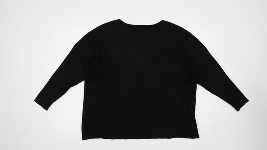 Womens UK Size L Preworn Black Pullover Jumper