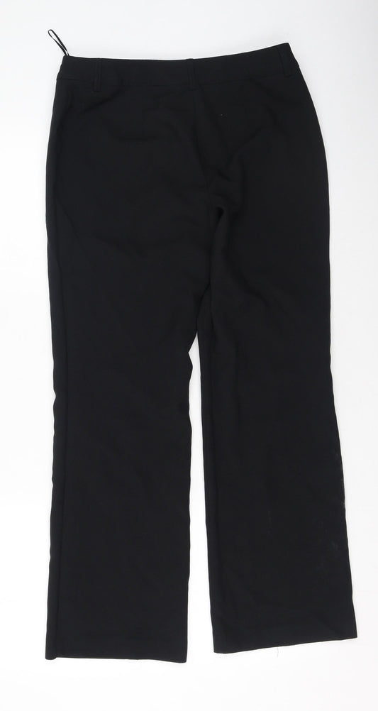 Womens UK Size 10 Papaya Regular Fit Black Trousers