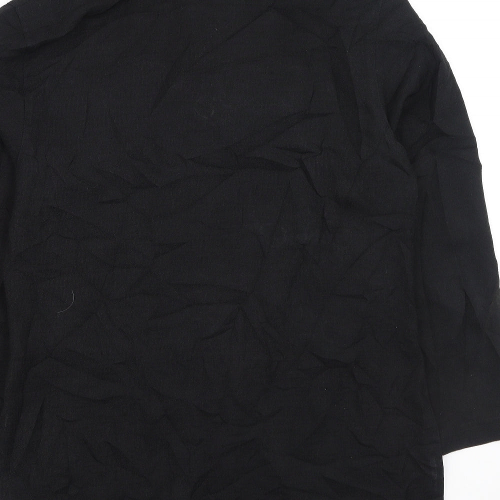 Womens UK Size S Kaffe Black Basic Button-Up