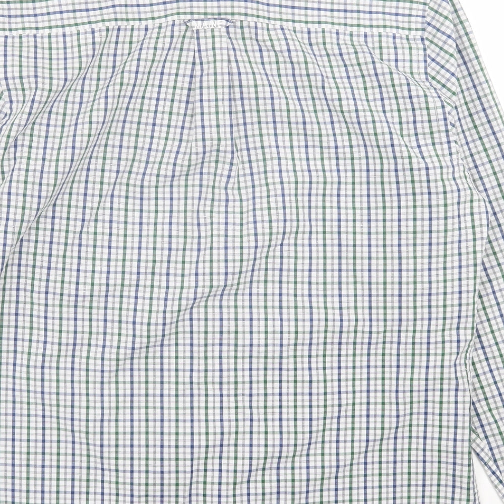 Mens UK Size S Maine Blue Button-Up Long Sleeve Casual Shirt