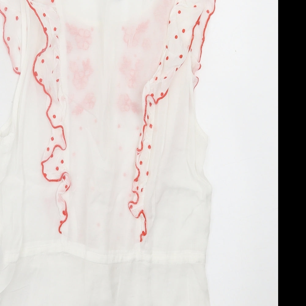 Womens UK Size 10 H&M White Basic T-Shirt