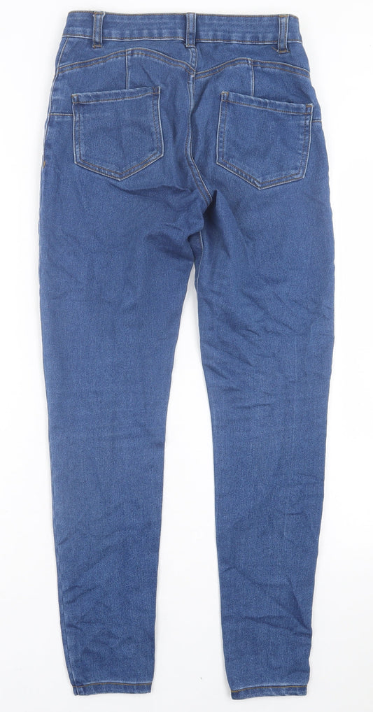 Denim & Co. Womens Blue Cotton Skinny Jeans Size 10 L30 in Regular Button