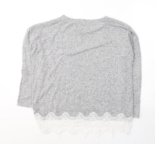 George Womens Grey Round Neck Viscose Pullover Jumper Size 16