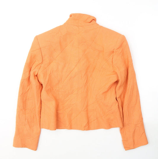Country Casuals Womens Orange Viscose Jacket Blazer Size 10