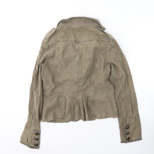 Papaya Womens Brown Jacket Blazer Size 12 Button