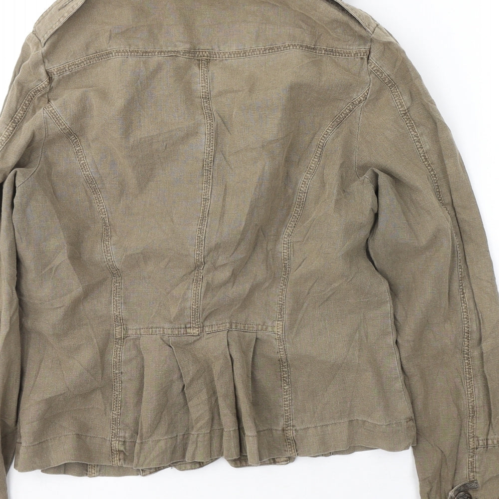 Papaya Womens Brown Jacket Blazer Size 12 Button