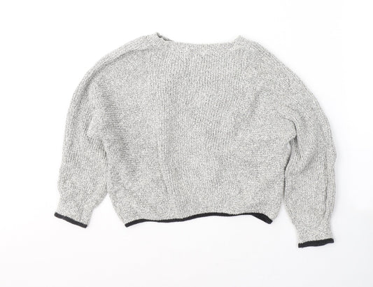 Preworn Womens Grey Round Neck Cotton Pullover Jumper Size 8