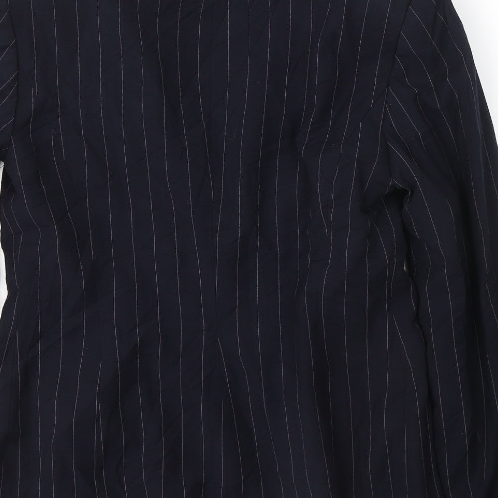 J.Taylor Womens Black Striped Jacket Blazer Size 10 Button