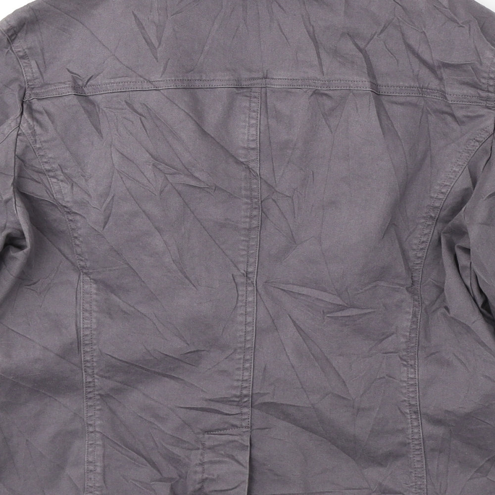 b.young Womens Grey Jacket Size 14 Button