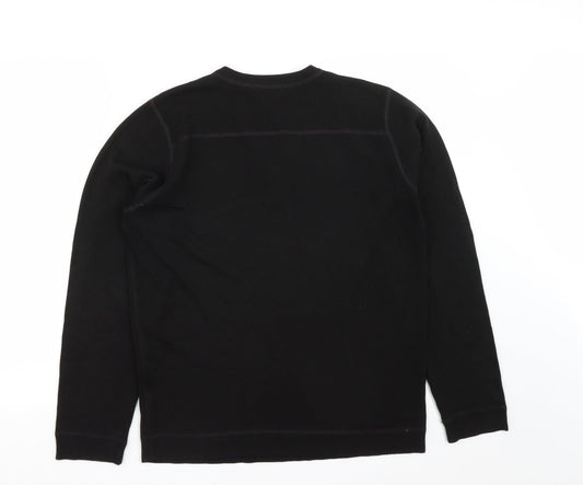 Debenhams Mens Black V-Neck Acrylic Pullover Jumper Size M