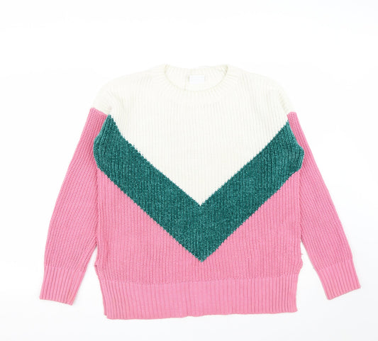 Womens UK Size M Noisy may Pink Pullover Jumper