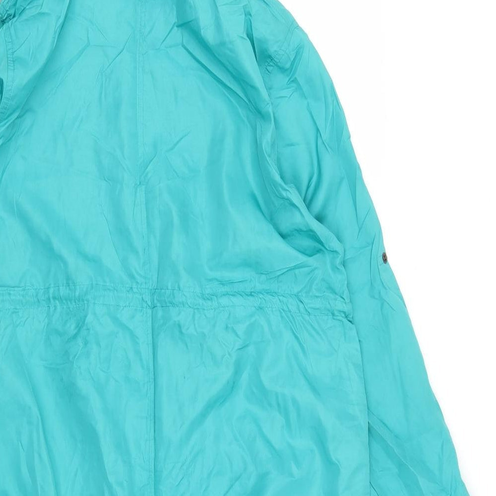 Womens UK Size S Denim & Co. Green Rain Coat