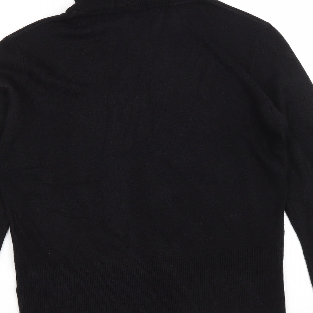 Key West Womens Black Roll Neck Acrylic Pullover Jumper Size M - Size 14-16