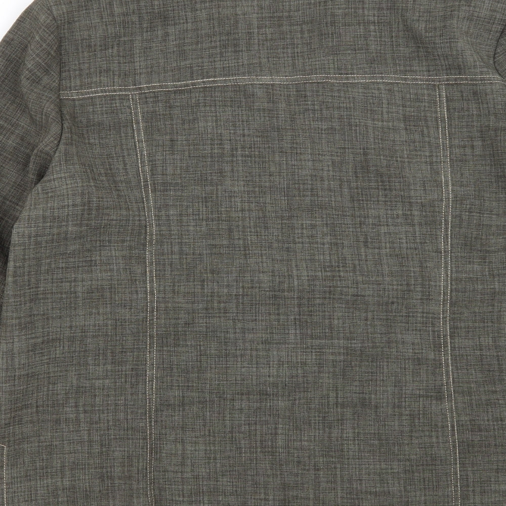 Oscar B Womens Green Polyester Basic Button-Up Size 18 Collared