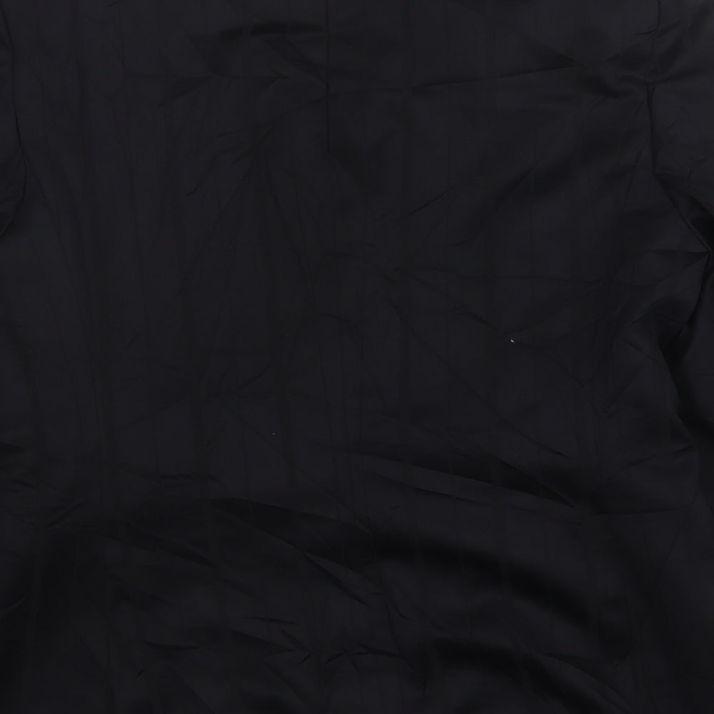 NEXT Womens Black Striped Polyester Jacket Suit Jacket Size 12