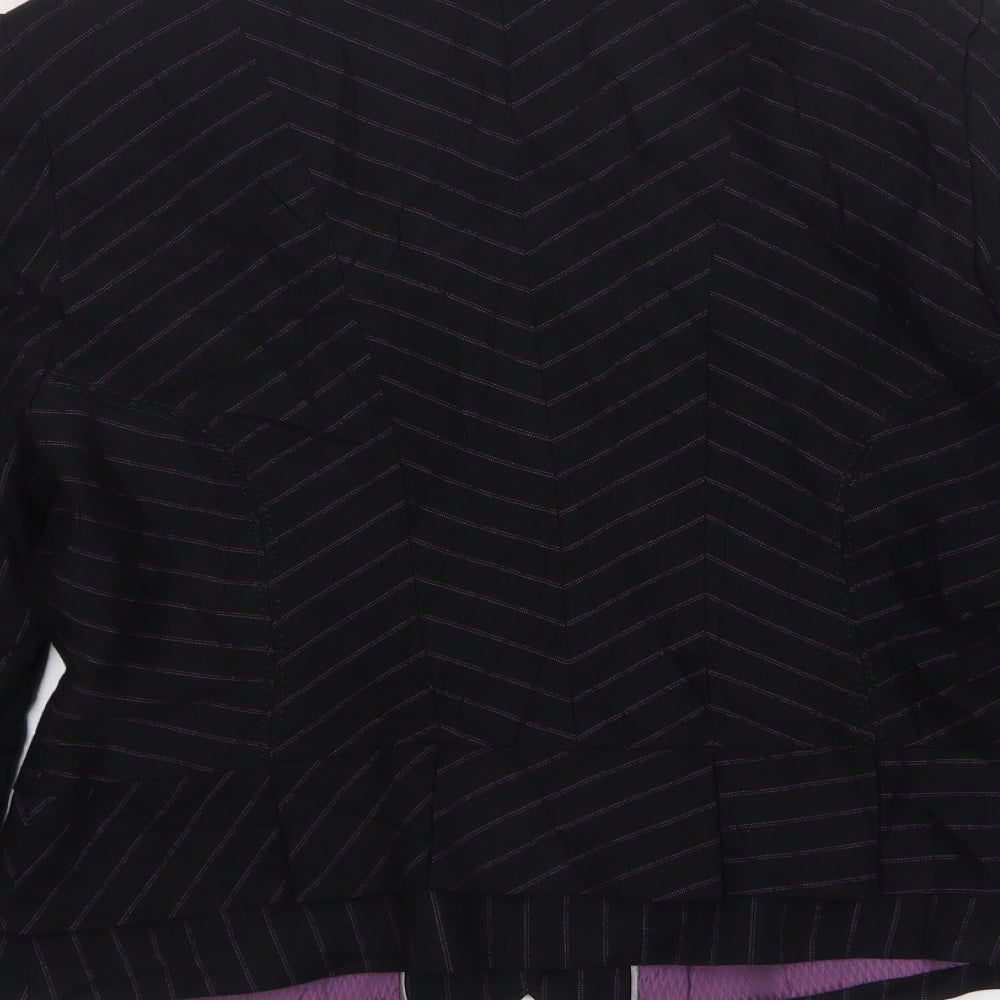 NEXT Womens Blue Striped Polyester Jacket Suit Jacket Size 12