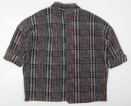 Primark Womens Grey Check Jacket Coatigan Size 10