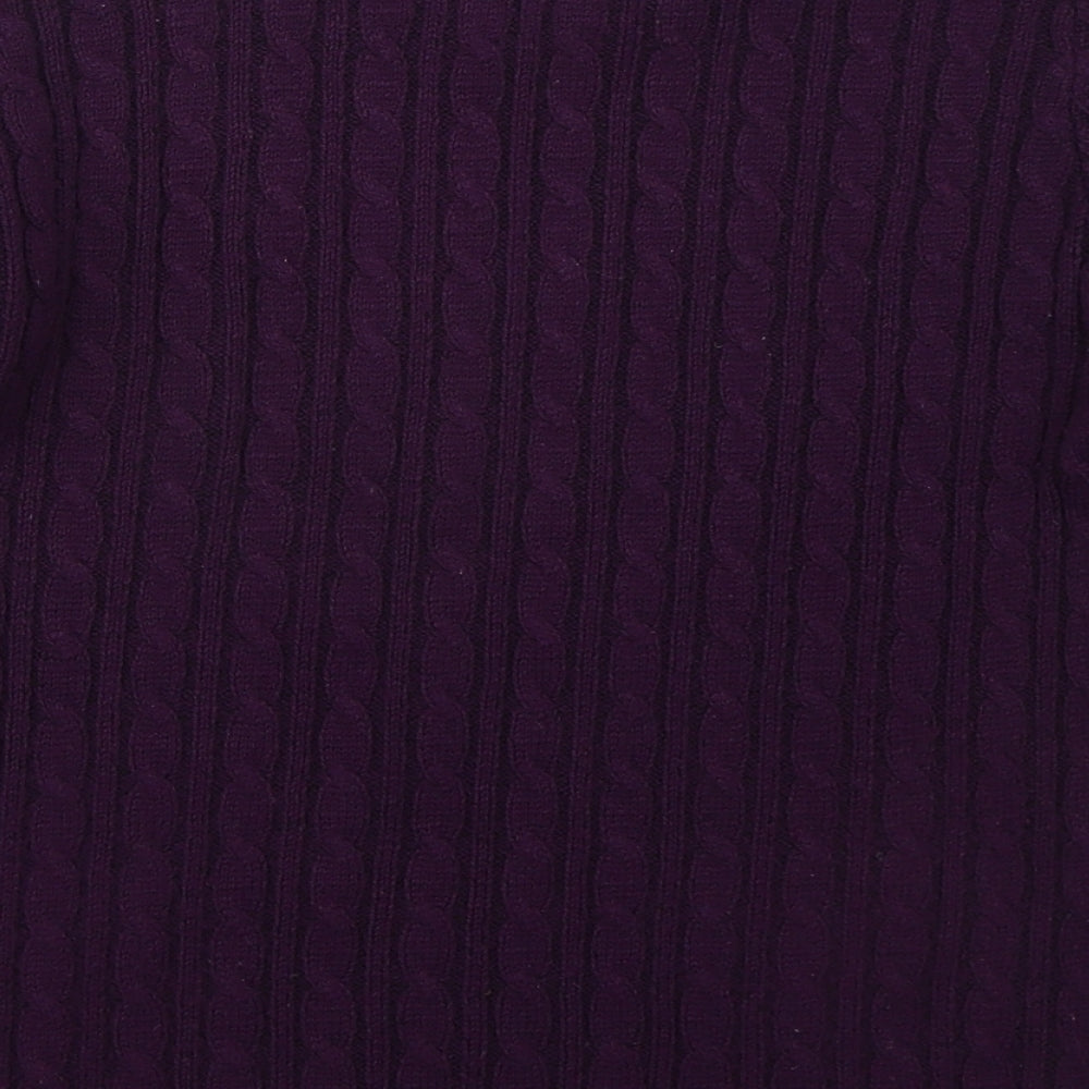 Autonomy Womens Purple Crew Neck Acrylic Pullover Jumper Size S