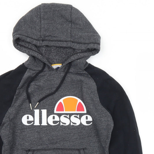 ellesse Womens Grey Cotton Pullover Hoodie Size 8