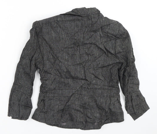 Principles Womens Grey Geometric Jacket Blazer Size 8