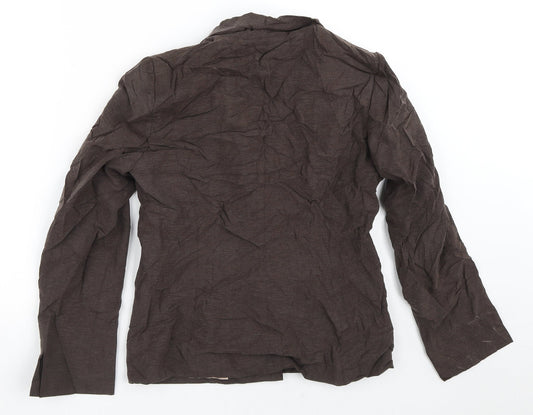 Principles Womens Brown Striped Jacket Blazer Size 10