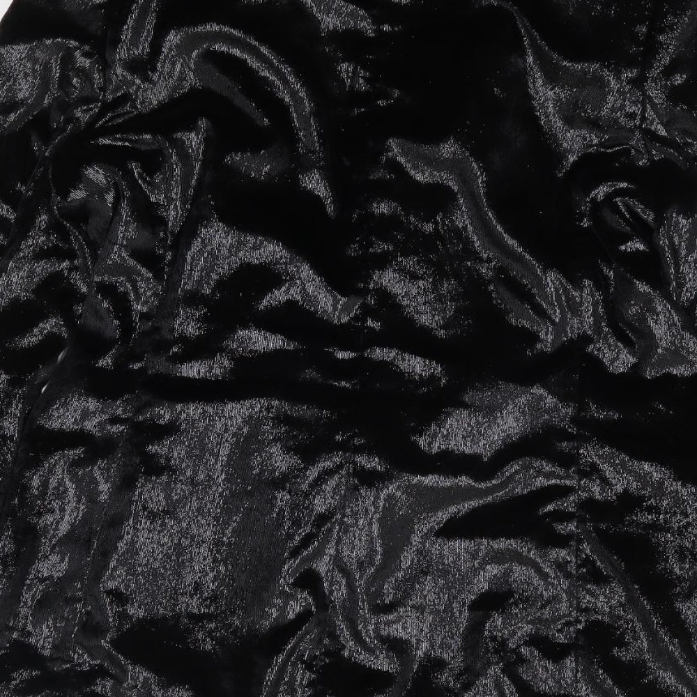 H&M Womens Black Polyester Jacket Suit Jacket Size 8