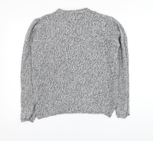 Cedar Wood State Mens Blue Round Neck Cotton Pullover Jumper Size M