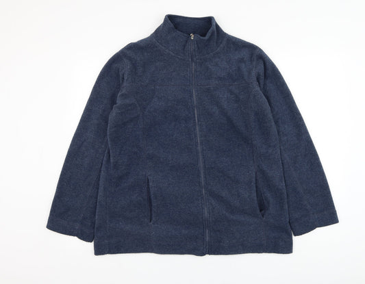 Active Womens Blue Polyester Full Zip Sweatshirt Size 12 Zip