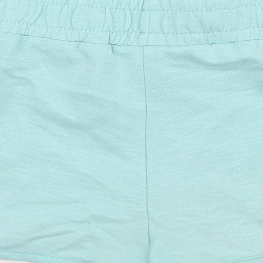 Dunnes Stores Girls Blue Cotton Sweat Shorts Size 6-7 Years Regular Drawstring